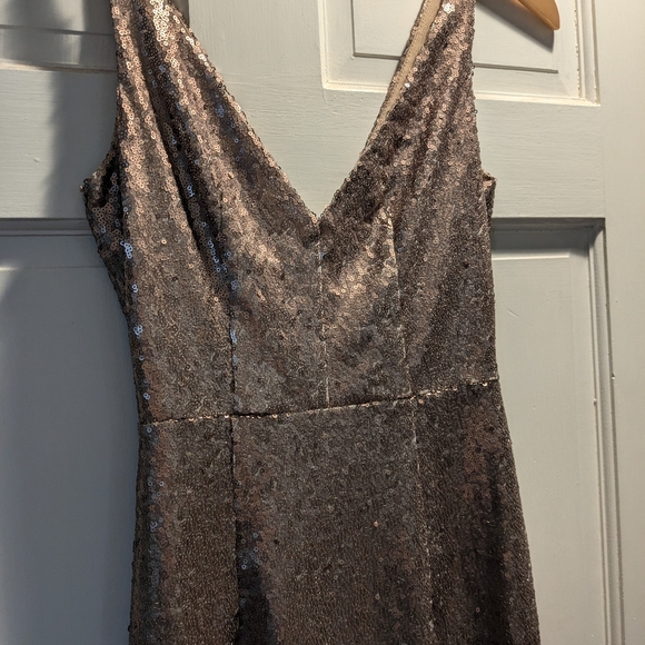 Lulus Champagne Showers Matte Bronze Sequin Bodycon Dress - XS - Picture 14 of 14